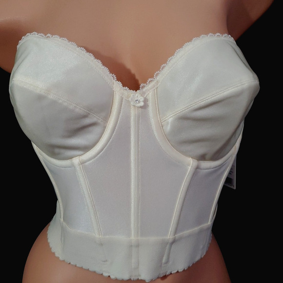NWT DOMINQUE Corset Shapewear Top IVORY WHITE Retro Pin-Up 34C #6377 - Picture 1 of 11